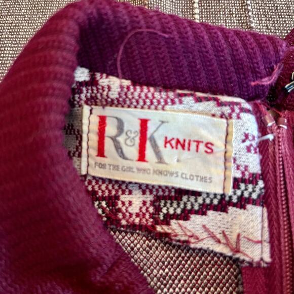 Vintage 70s R&K Knits polyester midi dress - Picture 4 of 4